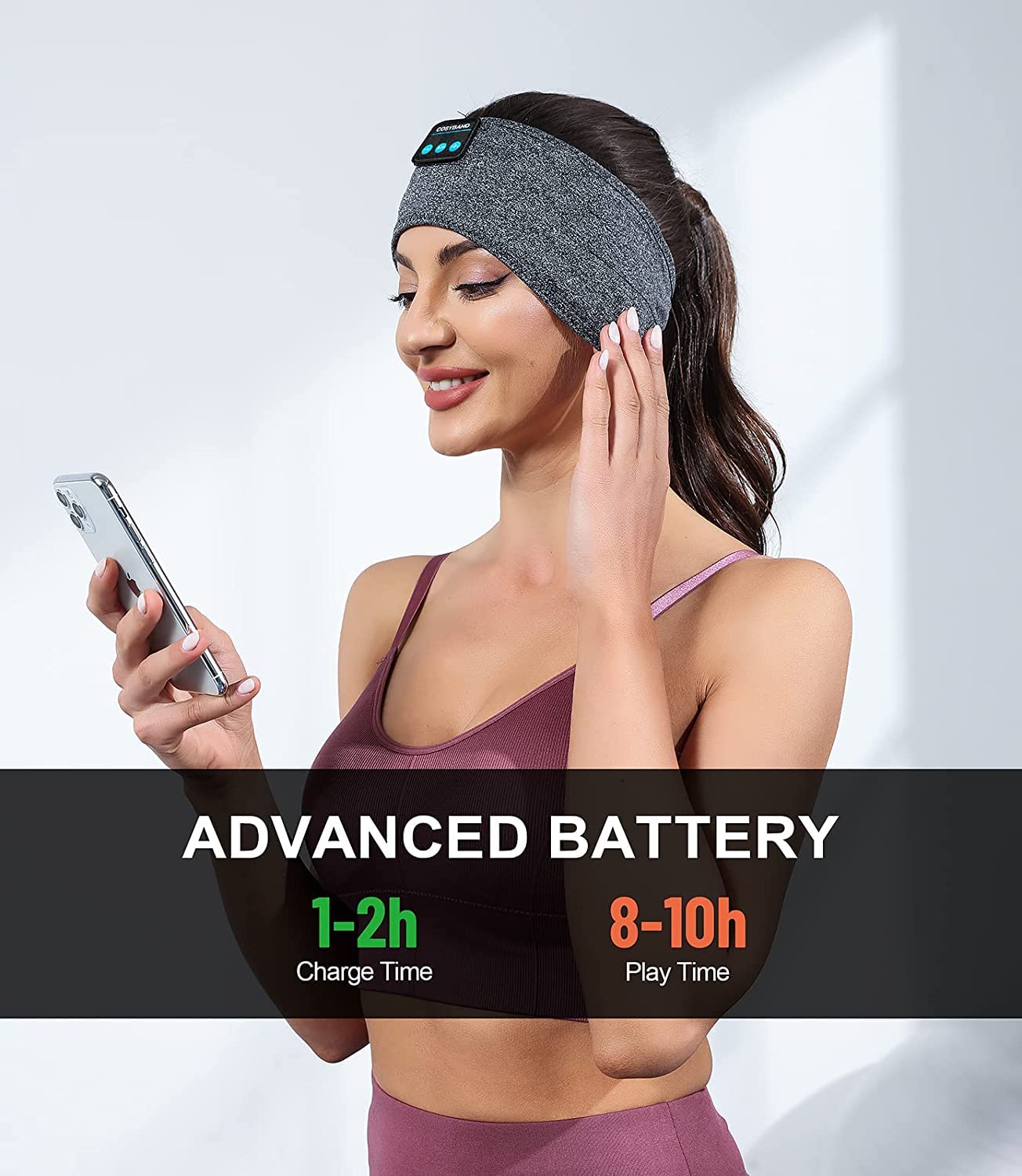 Bluetooth Elastic Headband Wireless Headphones