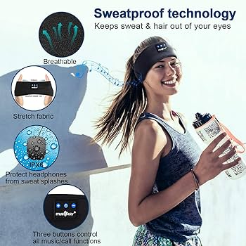 Bluetooth Elastic Headband Wireless Headphones